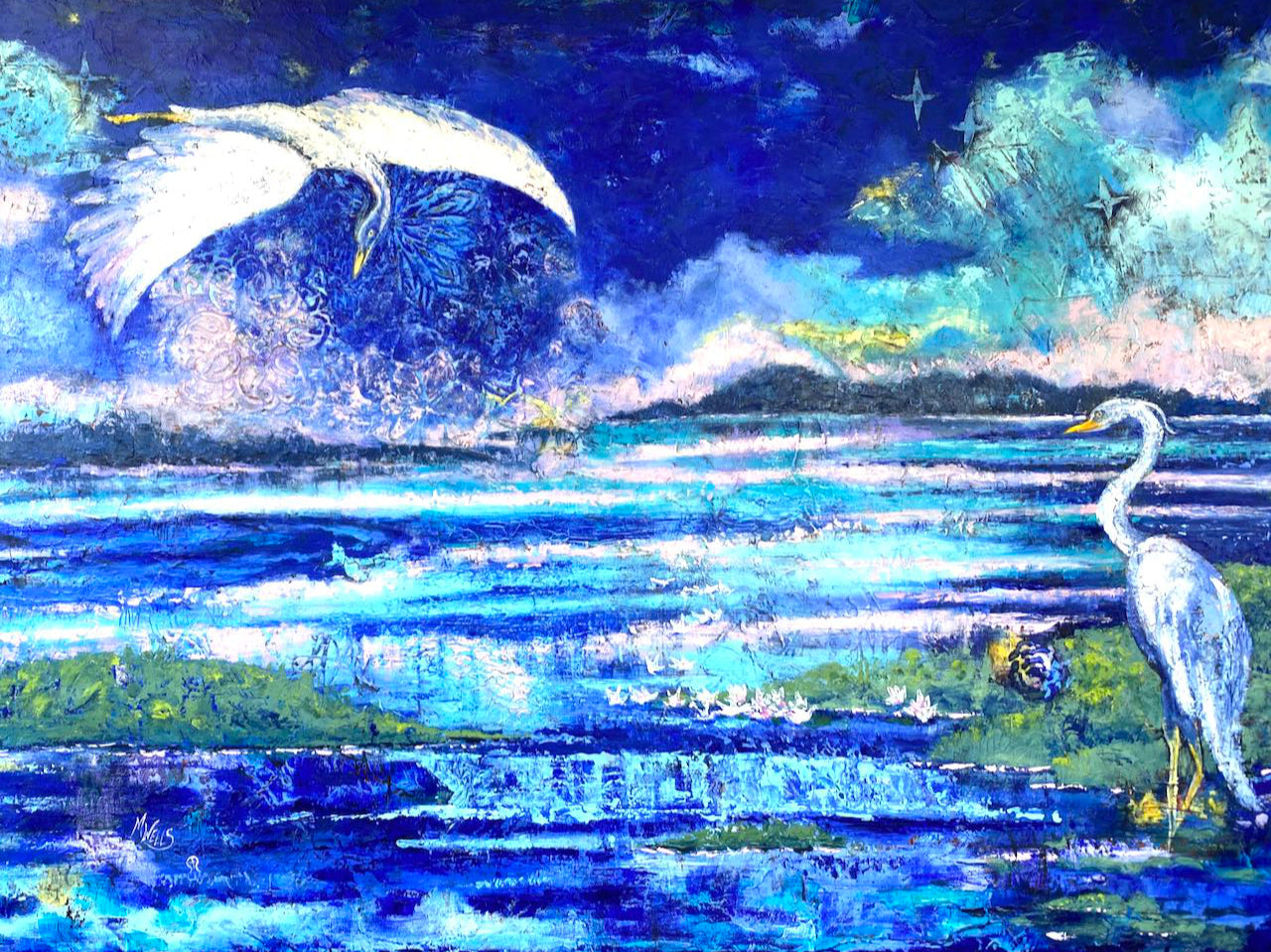 "Blue Heron Requiem" Prints by Marilyn Wells
