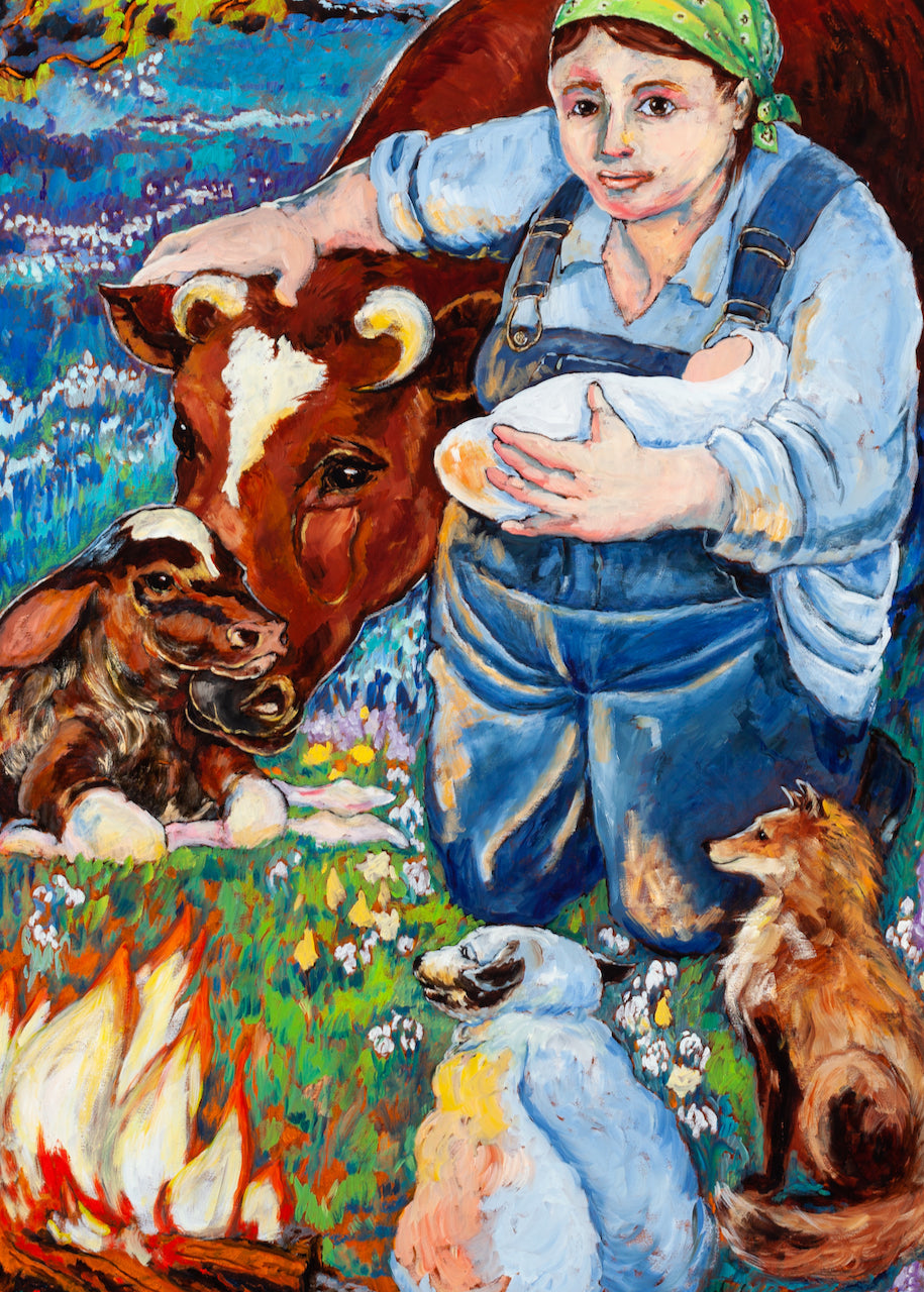 Detail of Saint Bridget - You are Loved, Oil Painting by Marilyn Wells