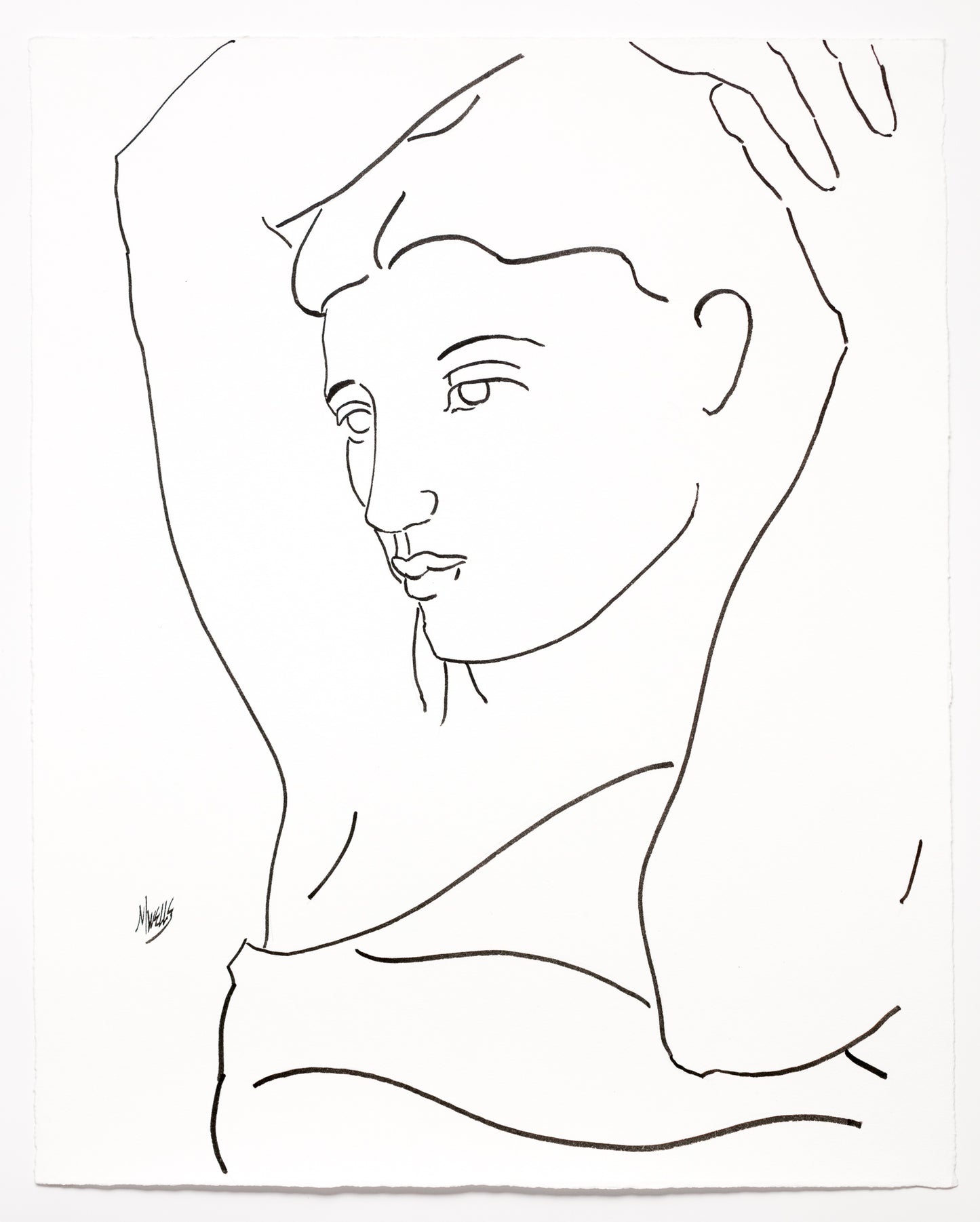 Original Line Drawing “I Wait for You” 20" x 16.5"   Ltd Ed. by Marilyn Wells