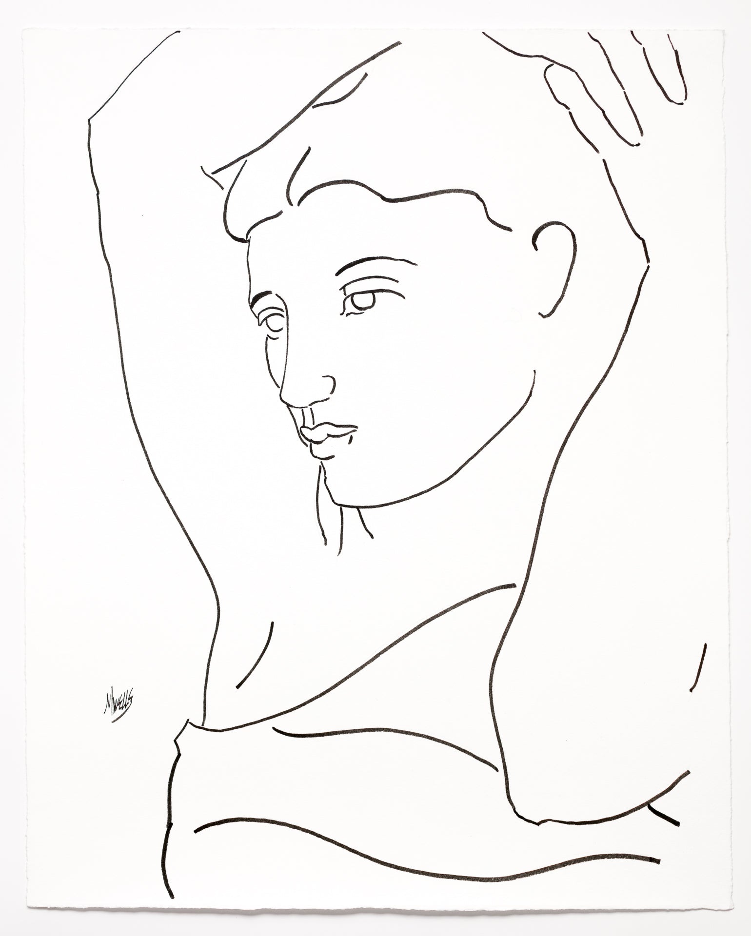 Original Line Drawing “I Wait for You” 20" x 16.5"   Ltd Ed. by Marilyn Wells