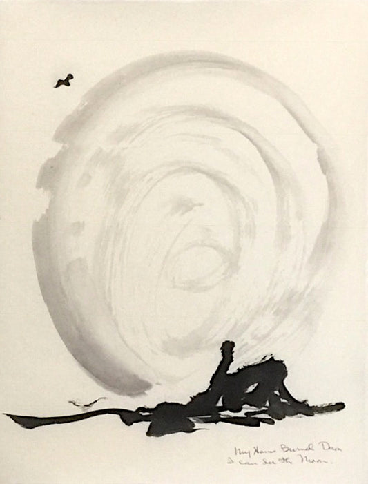 Abstract sumi e Print “My House Burned Down” by Marilyn Wells