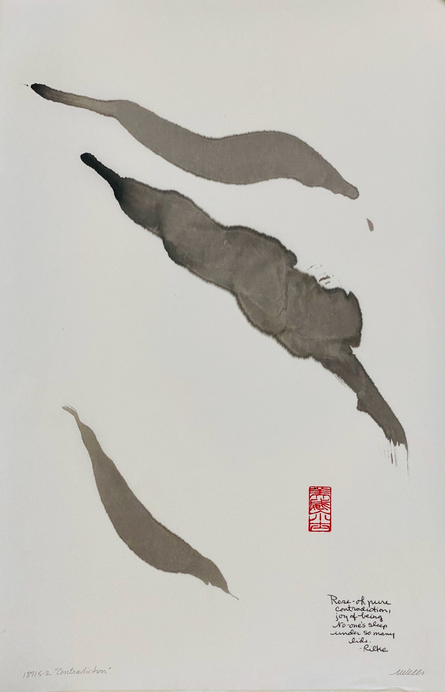 Abstract sumi e Print “Pure Contradiction” by Marilyn Wells