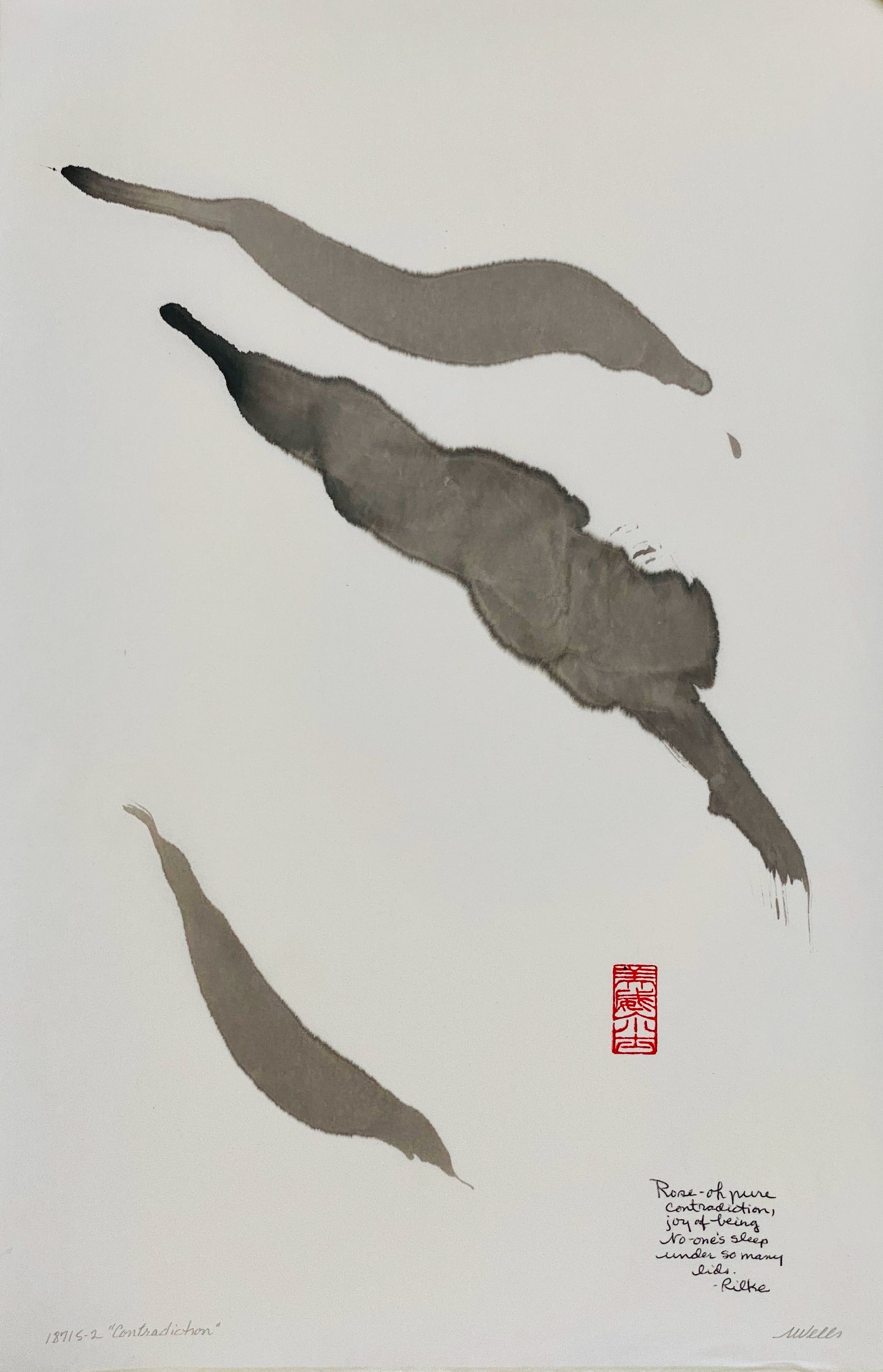 Abstract sumi e Print “Pure Contradiction” by Marilyn Wells