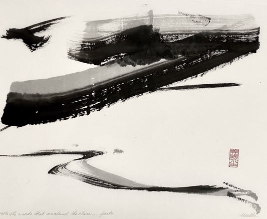 “Winds that Awakened Stars” by Marilyn Wells. Abstract sumi e Original