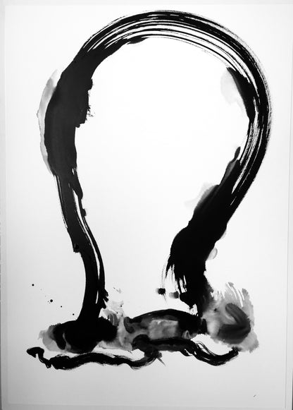“Your Glorious Laughter” by Marilyn Wells Abstract sumi e Original - 42” x 60”
