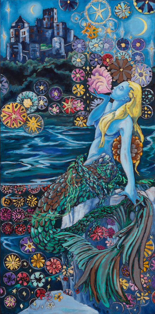 Sacred Feminine "Mermaid" by Marilyn Wells, oil on canvas, print